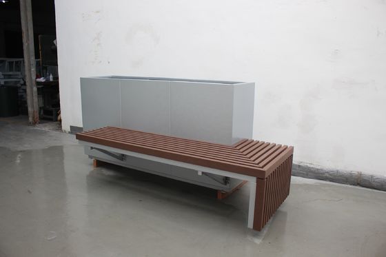 Custom Commercial Large Planters With Bench For Outdoor Garden Patio