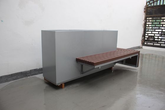 Custom Commercial Large Planters With Bench For Outdoor Garden Patio