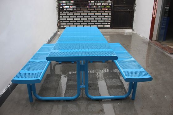 Commercial Perforated Metal Picnic Tables Waterproof For Parks Streets