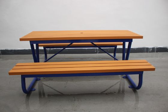 Outdoor Recycled Plastic Picnic Table With Benches Waterproof Anti Rust