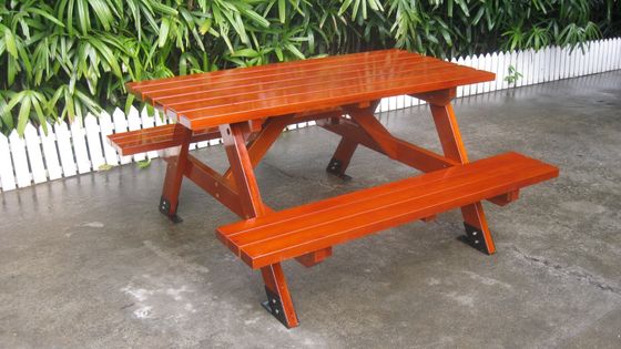 2 Seat Wooden Outdoor Table Benches Set 1500mm Length For College Garden