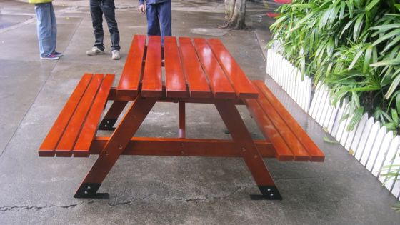2 Seat Wooden Outdoor Table Benches Set 1500mm Length For College Garden