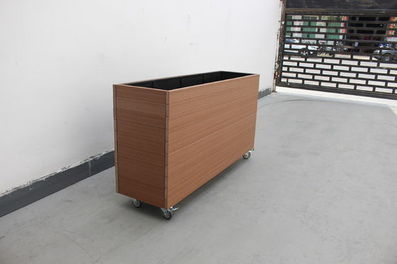 Customized Outdoor Large Planters Steel And Wooden Material With Wheels
