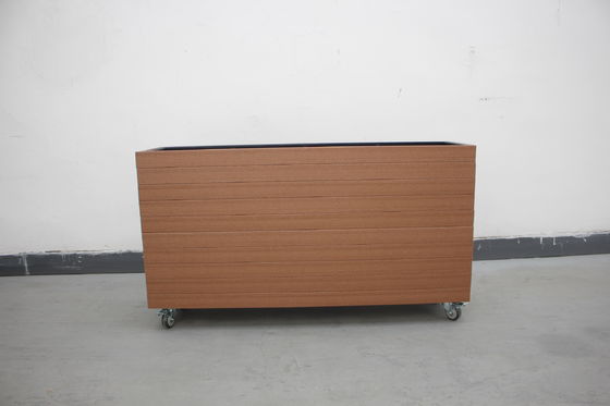 Customized Outdoor Large Planters Steel And Wooden Material With Wheels