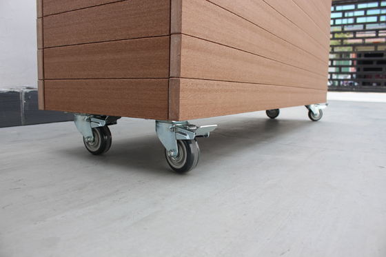 Customized Outdoor Large Planters Steel And Wooden Material With Wheels