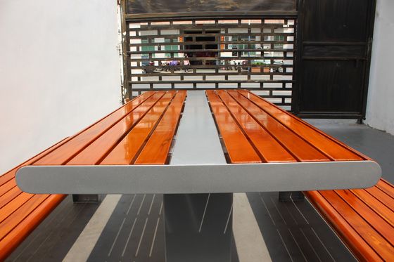 Customized Wood Dining Table Bench Set For Garden Courtyard Restaurant