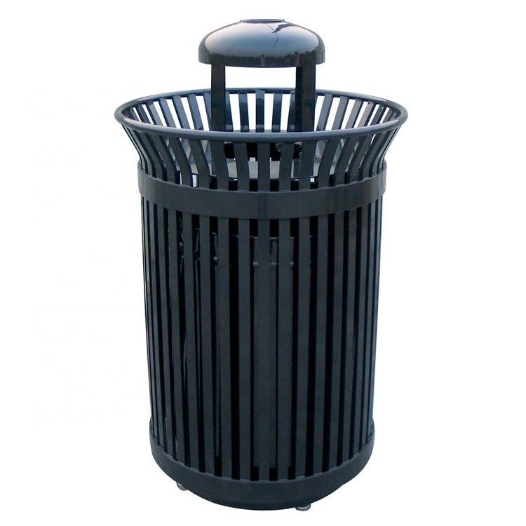 Commercial Cigarette Trash Bin , Polyester Powder Coated Steel Ashtray Bin