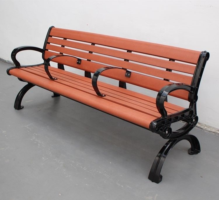 3 Seater Outdoor Recycled Plastic Benches With Cast Aluminum Legs 1800mm Length