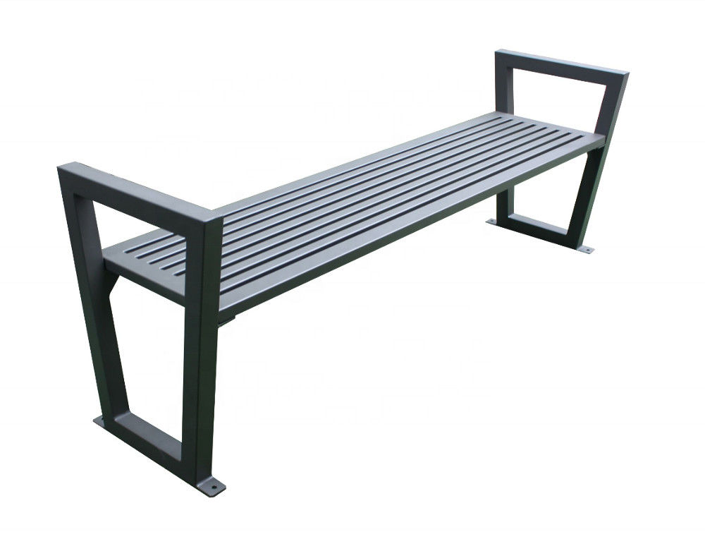 Waterproof Metal Park Benches , Anti Rust Mild Steel Bench With Armrests