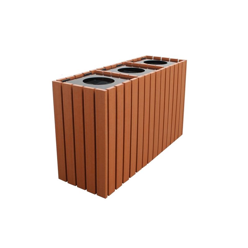 Commercial Wooden Outdoor Recycling Bins 1200mm× 400mm×700mm Size