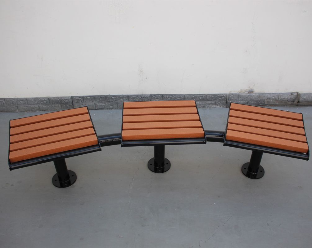 Waterproof Outdoor Recycled Plastic Benches Furniture Backless Curved