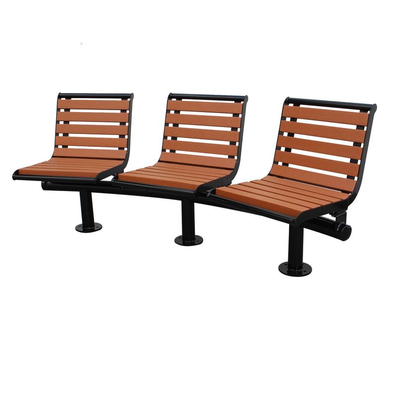 Recycled Plastic 3 Seater Garden Bench , Outdoor Curved Park Bench