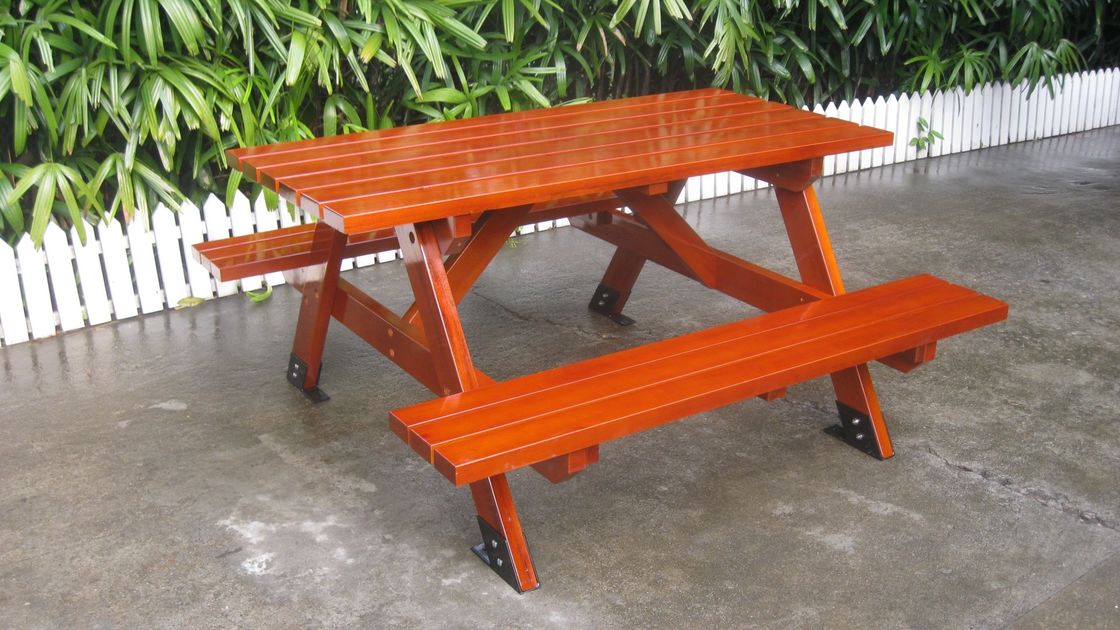 2 Seat Wooden Outdoor Table Benches Set 1500mm Length For College Garden