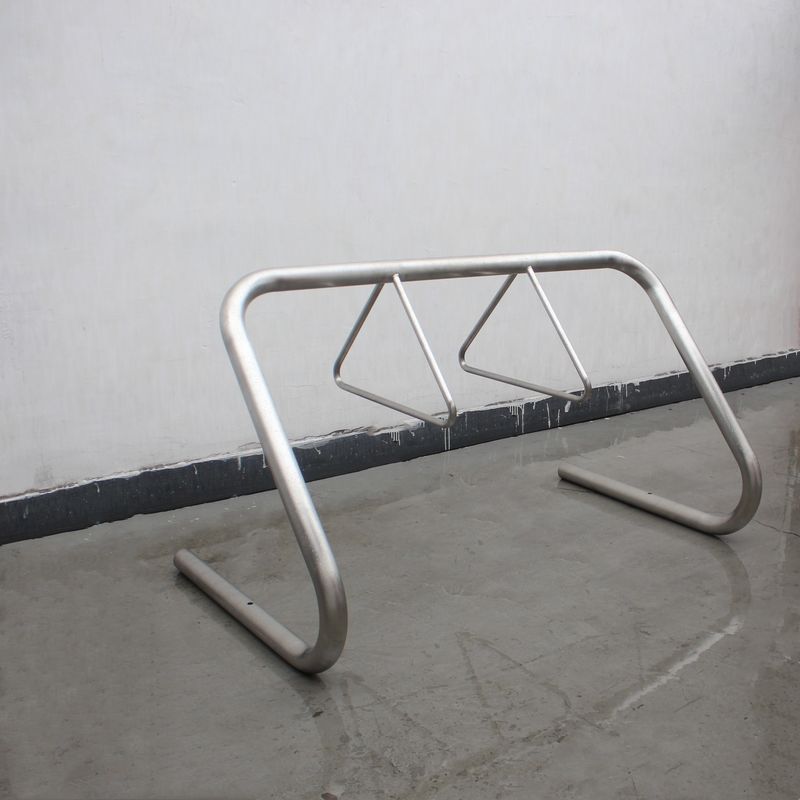 316 Stainless Steel Bike Rack Dia60*3 Steel Tube Frame Dia20 Round Steel Bar Racks 2 Triangles
